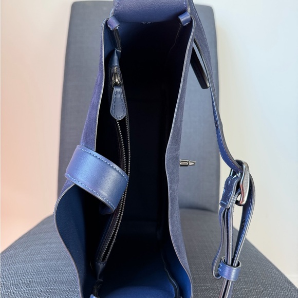 Coach | Bags | Coach Hadley Convertible Crossbody Bag Navy Suede - Picture 5 of 7